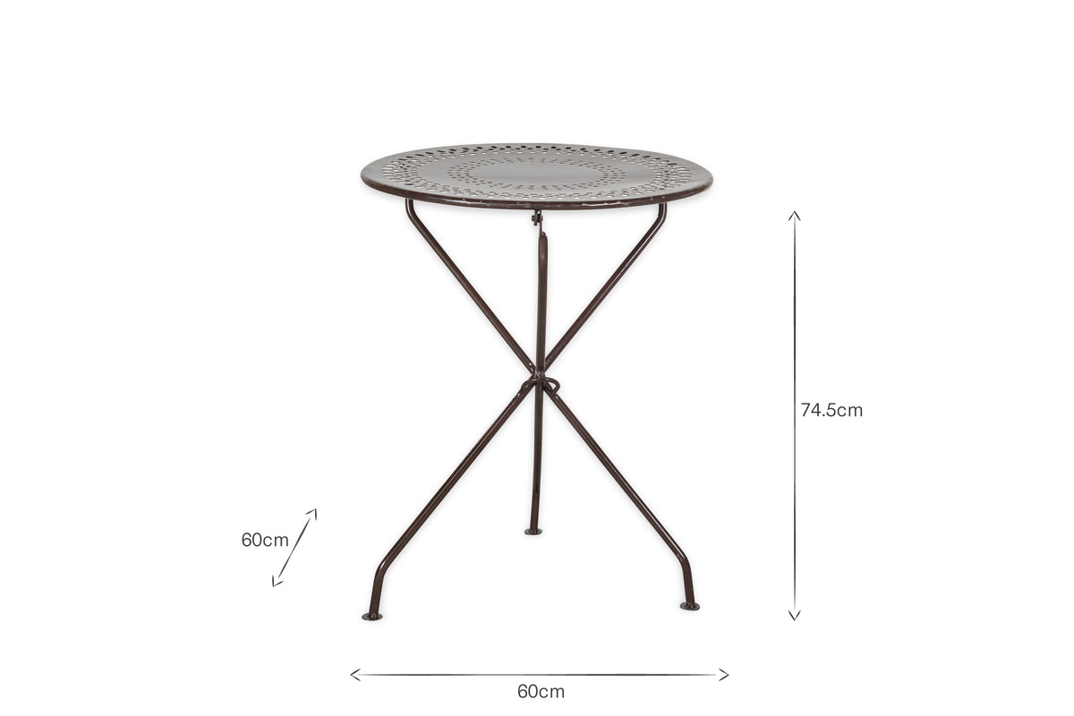 Jeavika Iron Outdoor Bistro Table - Black