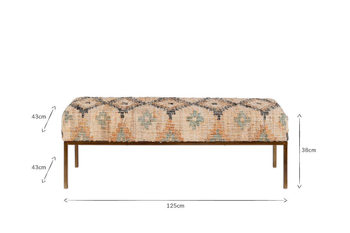 Kesu Kilim & Iron Bench