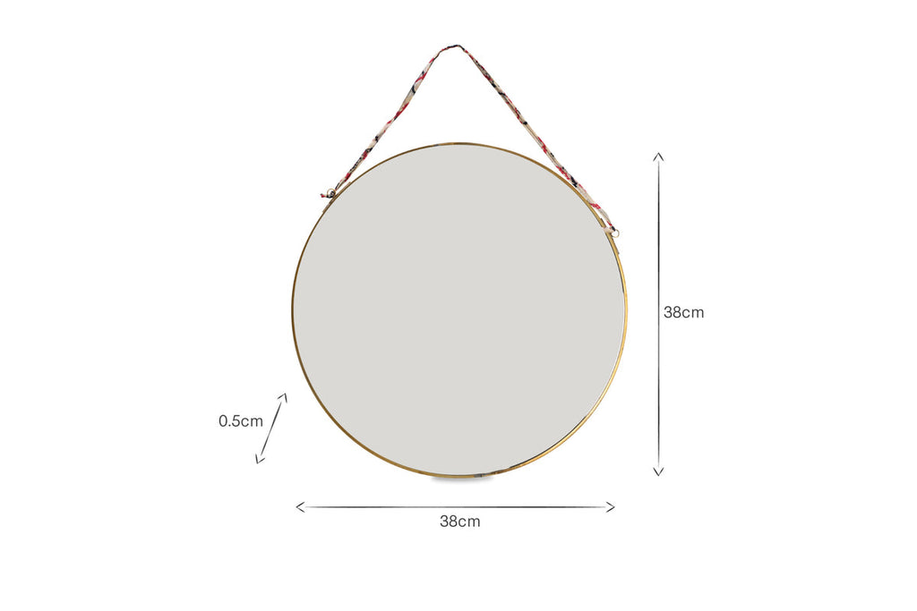 Kiko Round Mirror - Brass