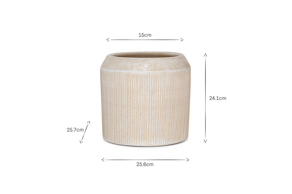 Kubo Ceramic Planter - Cream