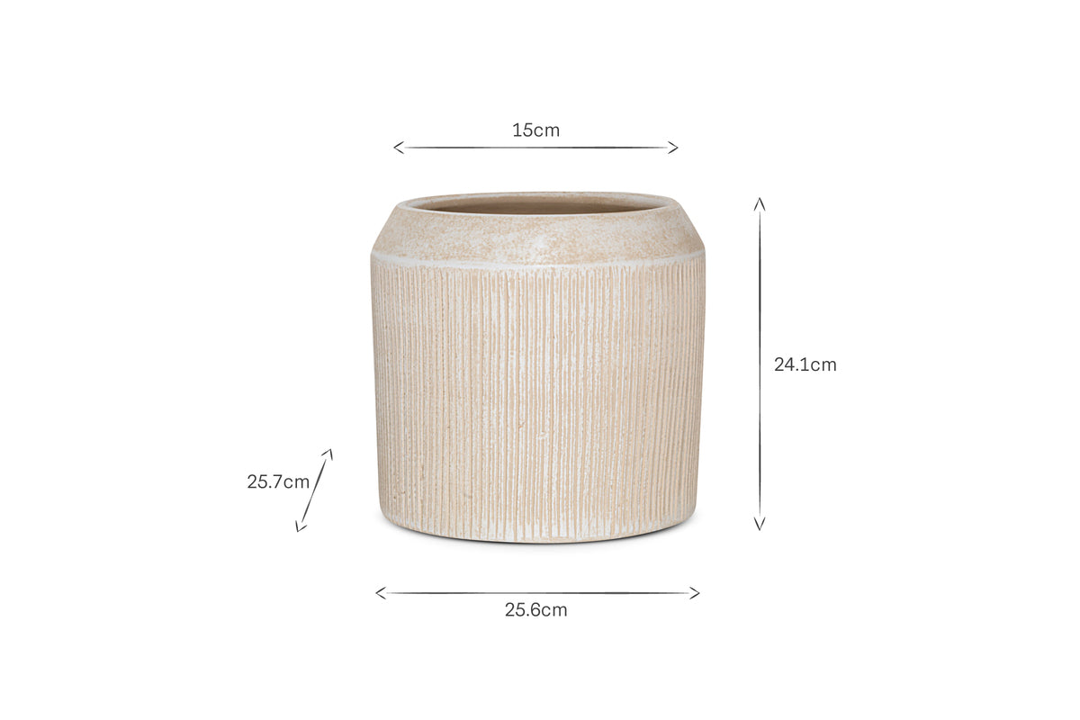 Kubo Ceramic Planter - Cream