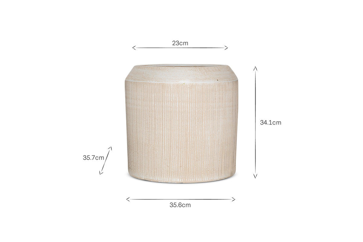 Kubo Ceramic Planter - Cream