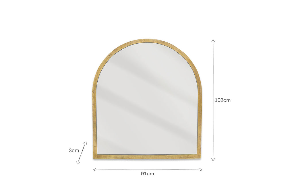 Murwara Arch Mirror - Antique Brass