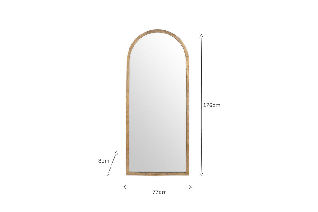 Murwara Full Length Mirror - Antique Brass