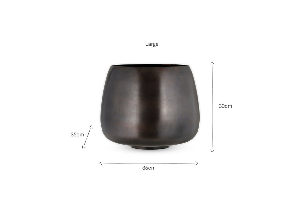 Maliki Plant Pot - Aged Bronze