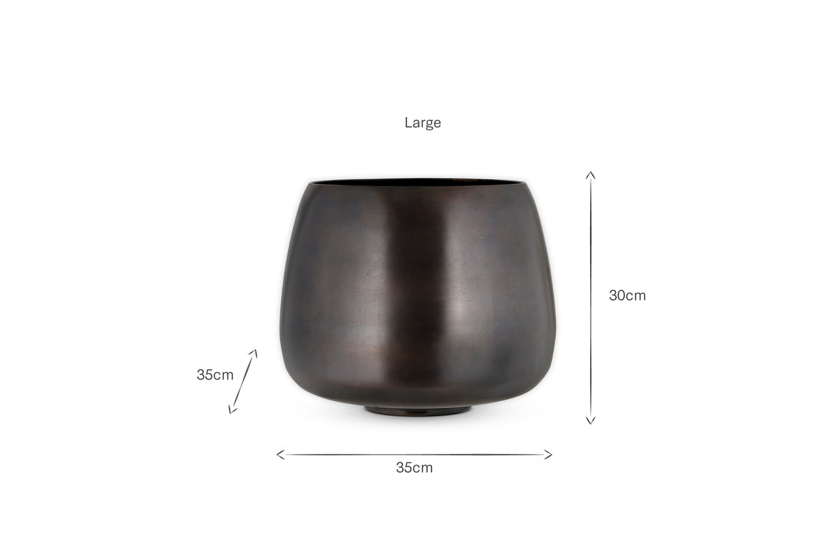Maliki Plant Pot - Aged Bronze