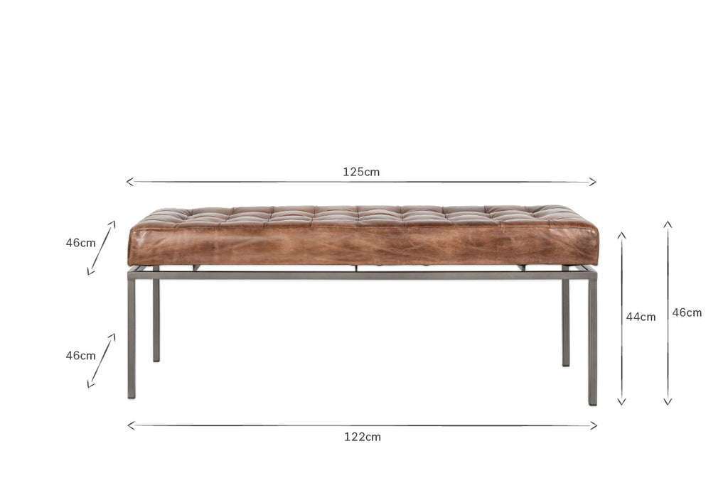 Nasan Leather Upholstered Bench