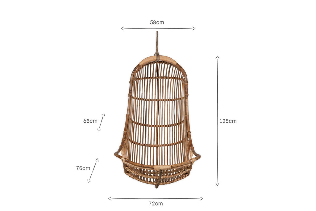 Nesari Rattan Hanging Chair - Natural