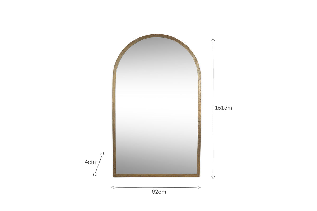 Murwara Full Length Arched Mirror - Antique Brass
