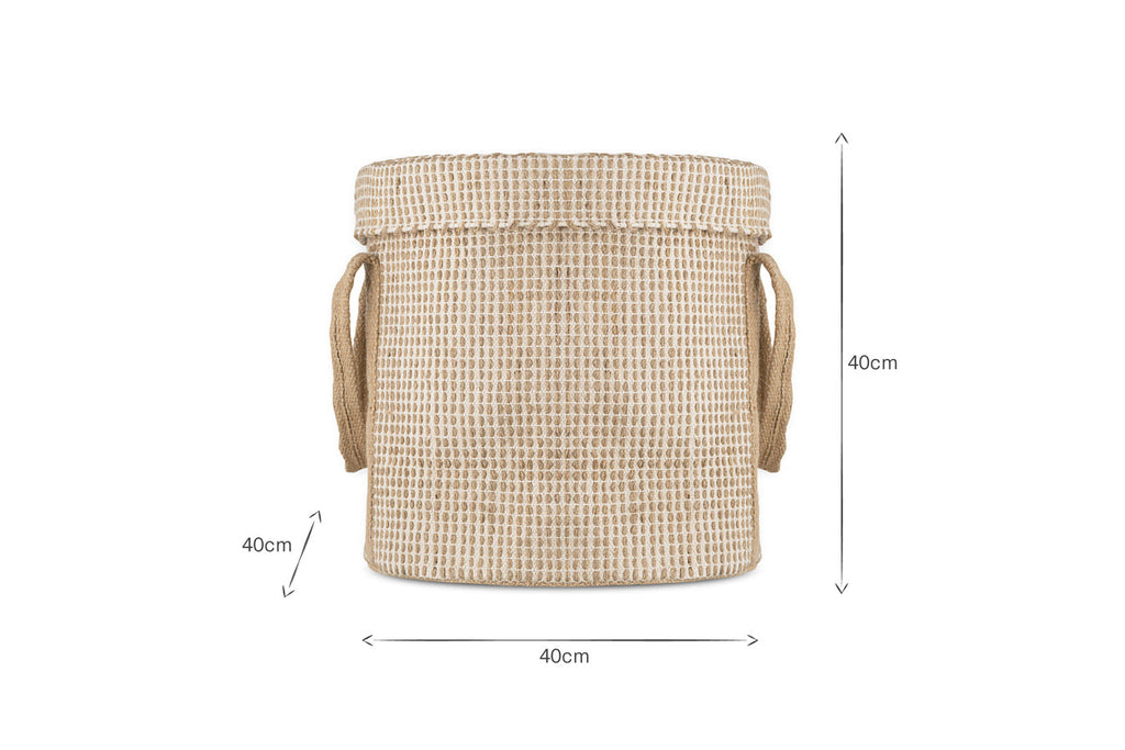 Rohia Laundry Basket - Natural & Cream