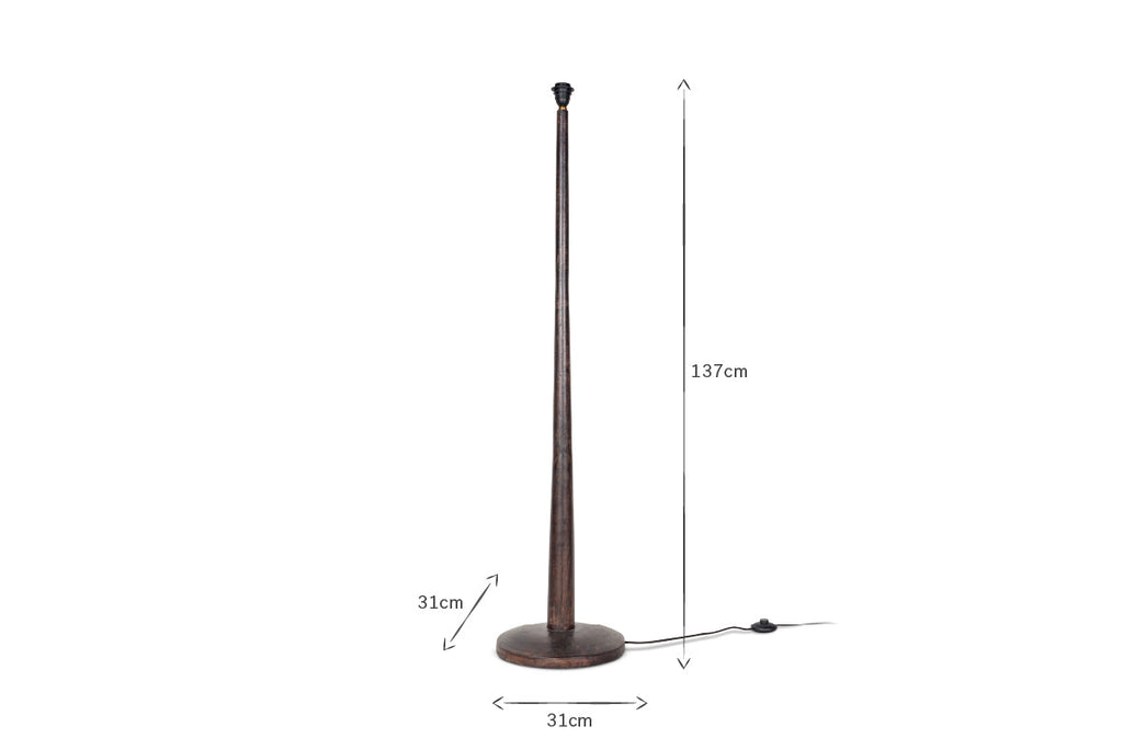 Sahar Mango Wood Floor Lamp Base - Dark Stain