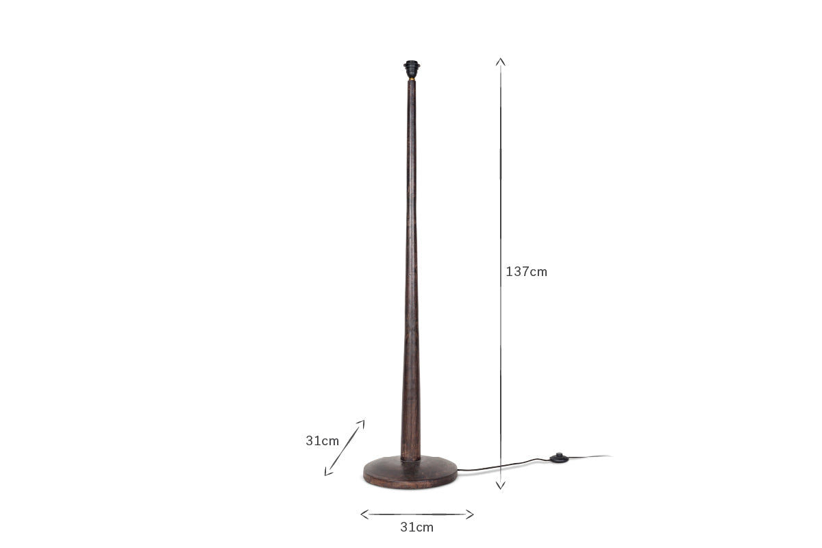 Sahar Mango Wood Floor Lamp Base - Dark Stain
