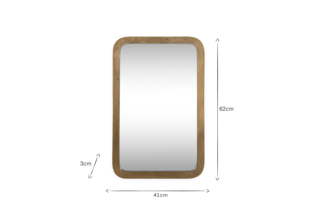 Ungura Rounded Mirror - Antique Brass - Small