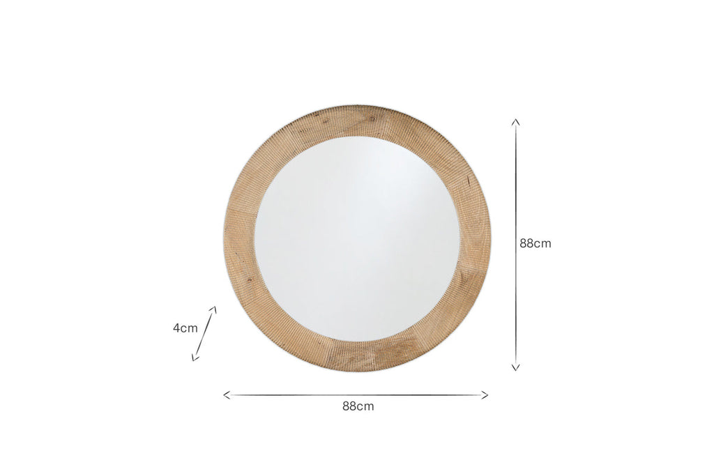 Vivan Grooved Wood Mirror - Natural