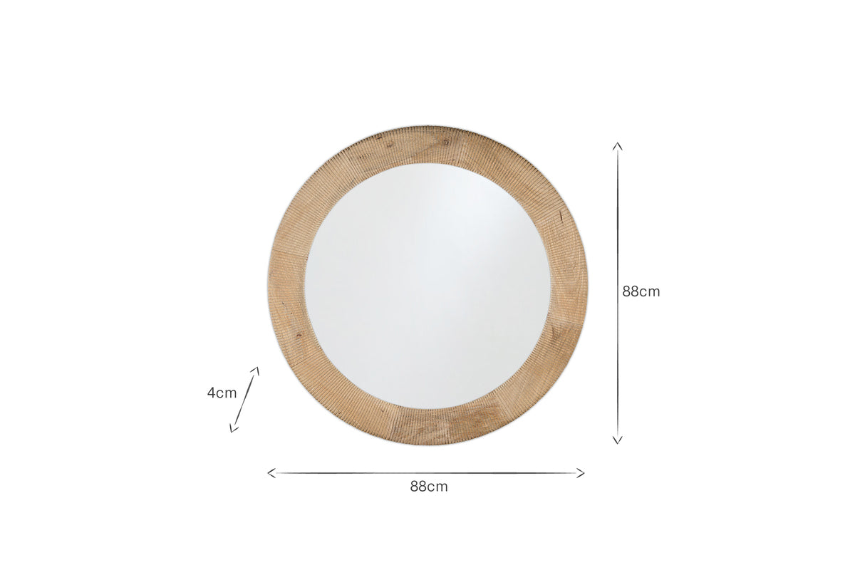 Vivan Grooved Wood Mirror - Natural