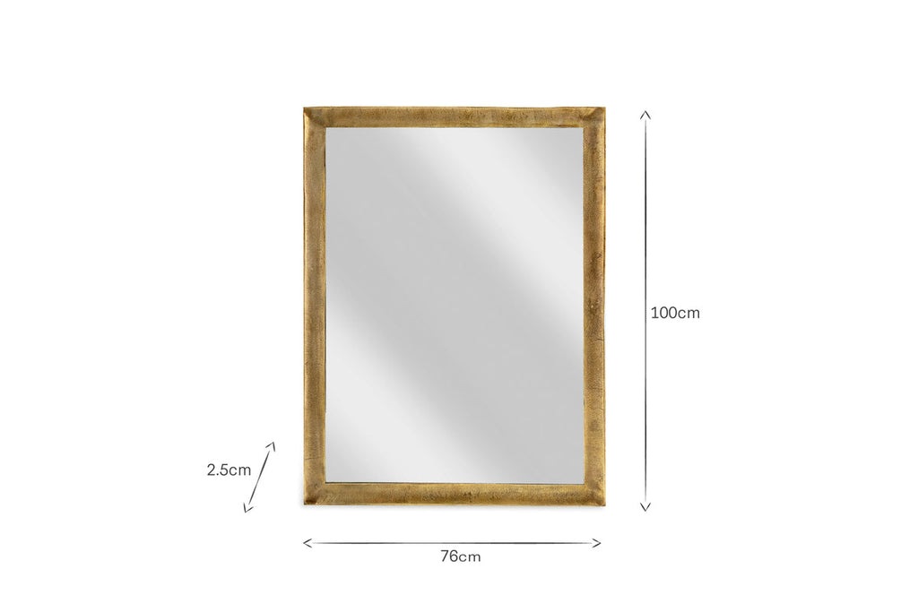 Yadur Rectangular Mirror - Antique Brass - Large