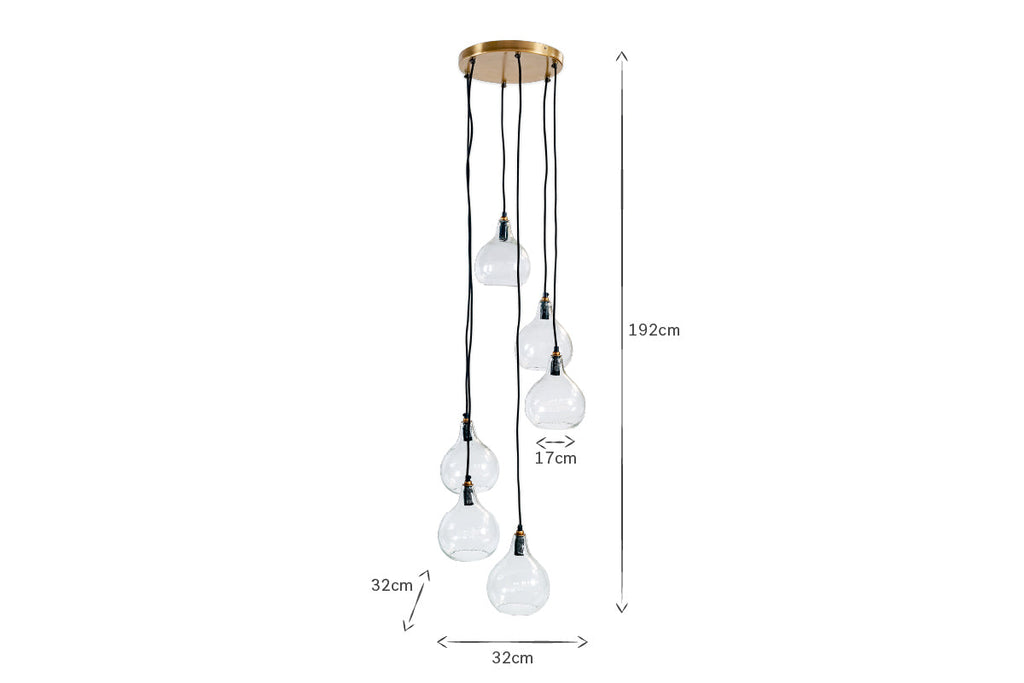 Ziva Statement Recycled Glass Cluster Pendant - Clear