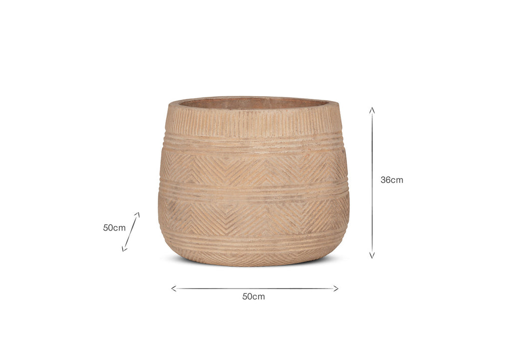 Zadie Terracotta Planter - Natural - Large