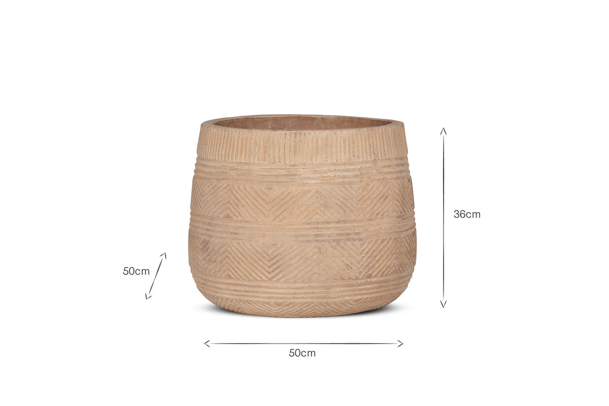 Zadie Terracotta Planter - Natural - Large