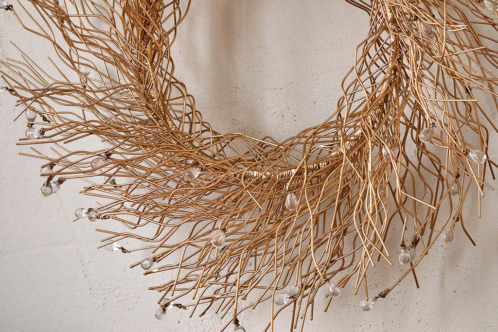 Danvi Glass Drop Wreath - Brass & Clear