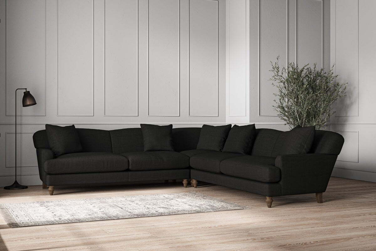 Deni Grand Corner Sofa - Brera Linen Charcoal
