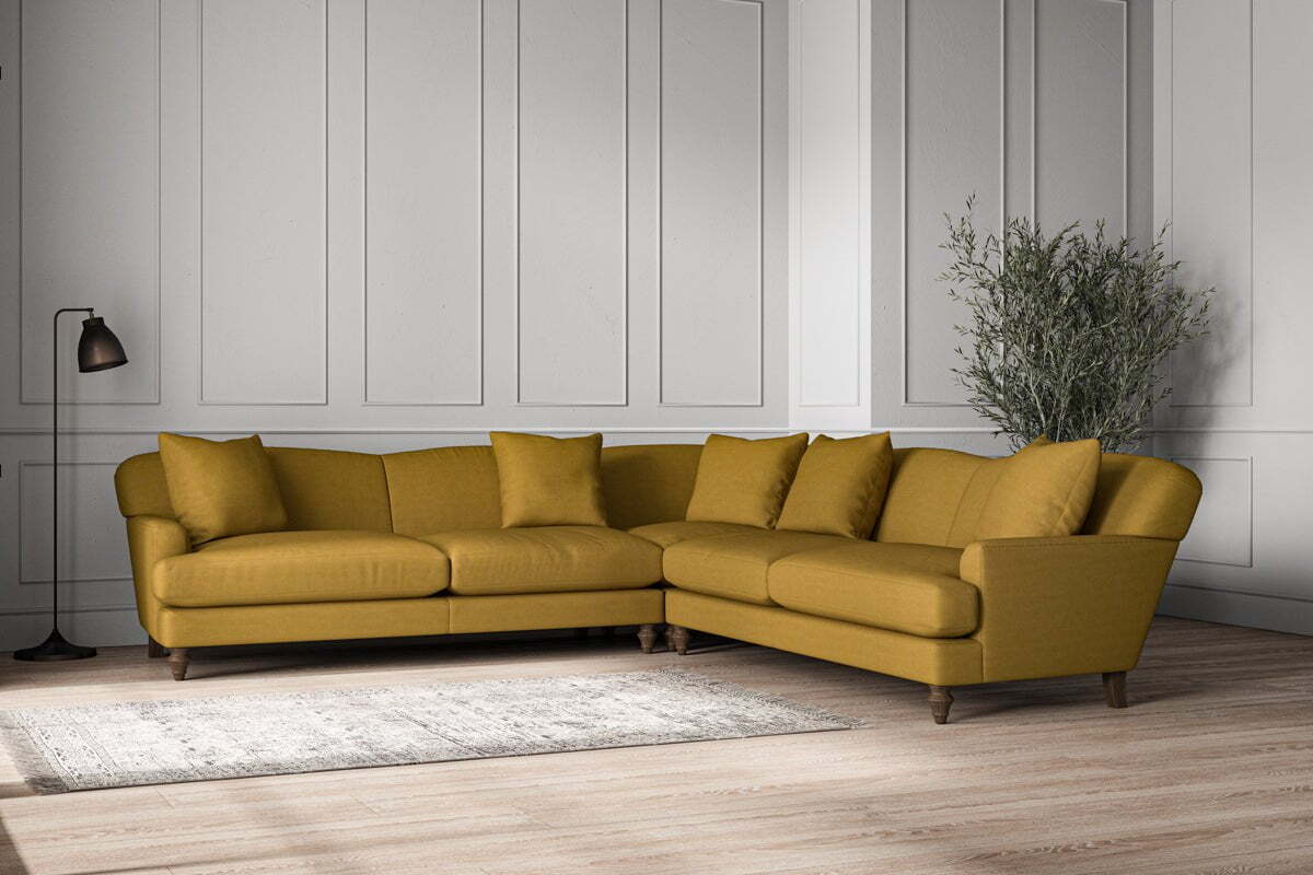 Deni Grand Corner Sofa - Recycled Cotton Ochre