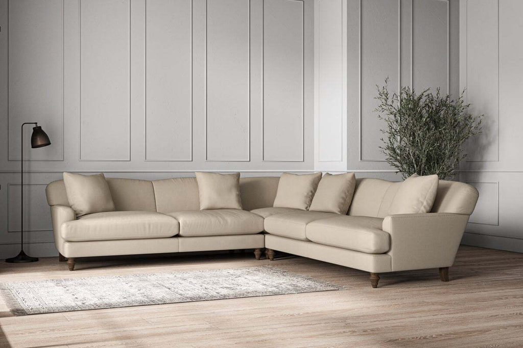 Deni Grand Corner Sofa - Recycled Cotton Stone