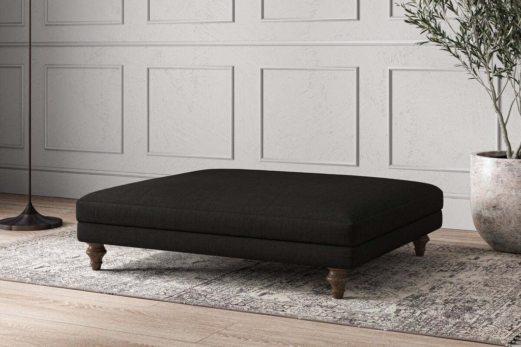 Deni Grand Footstool - Brera Linen Charcoal