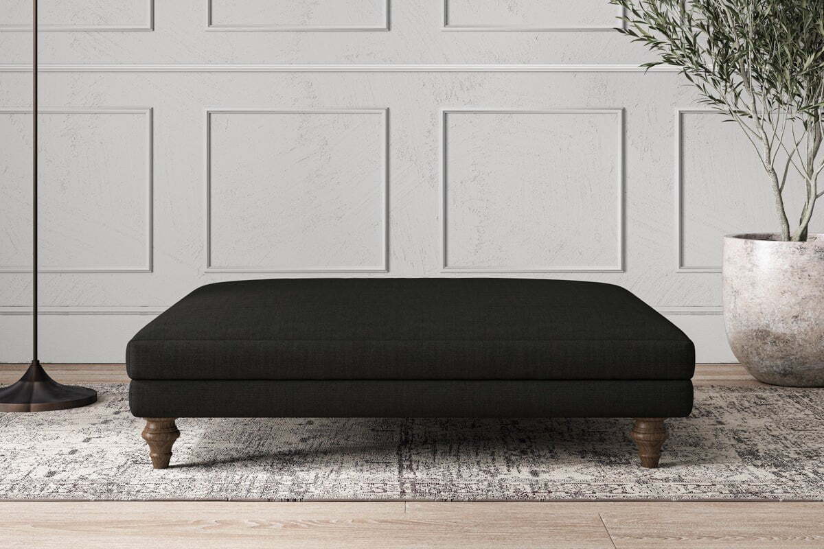 Deni Grand Footstool - Brera Linen Charcoal