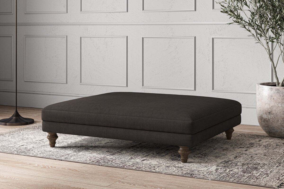 Deni Grand Footstool - Brera Linen Espresso