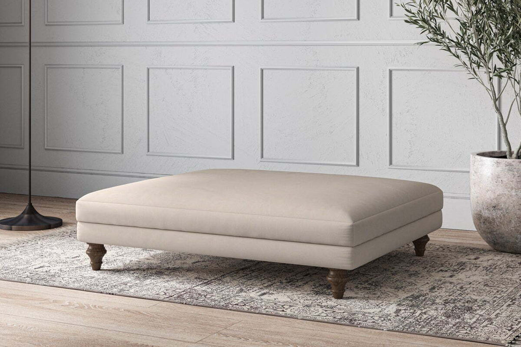 Deni Grand Footstool - Recycled Cotton Natural