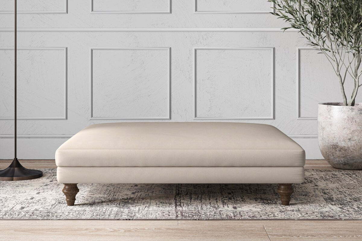 Deni Grand Footstool - Recycled Cotton Natural