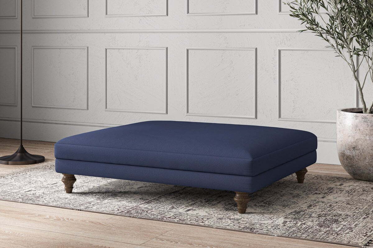 Deni Grand Footstool - Recycled Cotton Navy