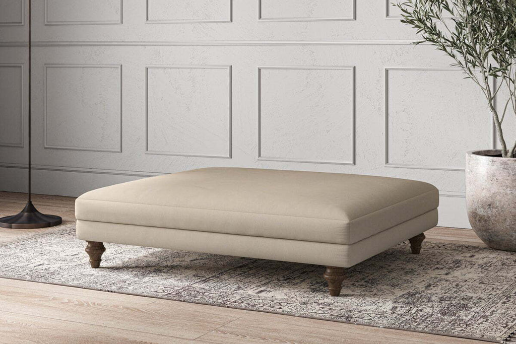 Deni Grand Footstool - Recycled Cotton Stone