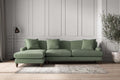 Deni Grand Left Hand Chaise Sofa - Brera Linen Jade