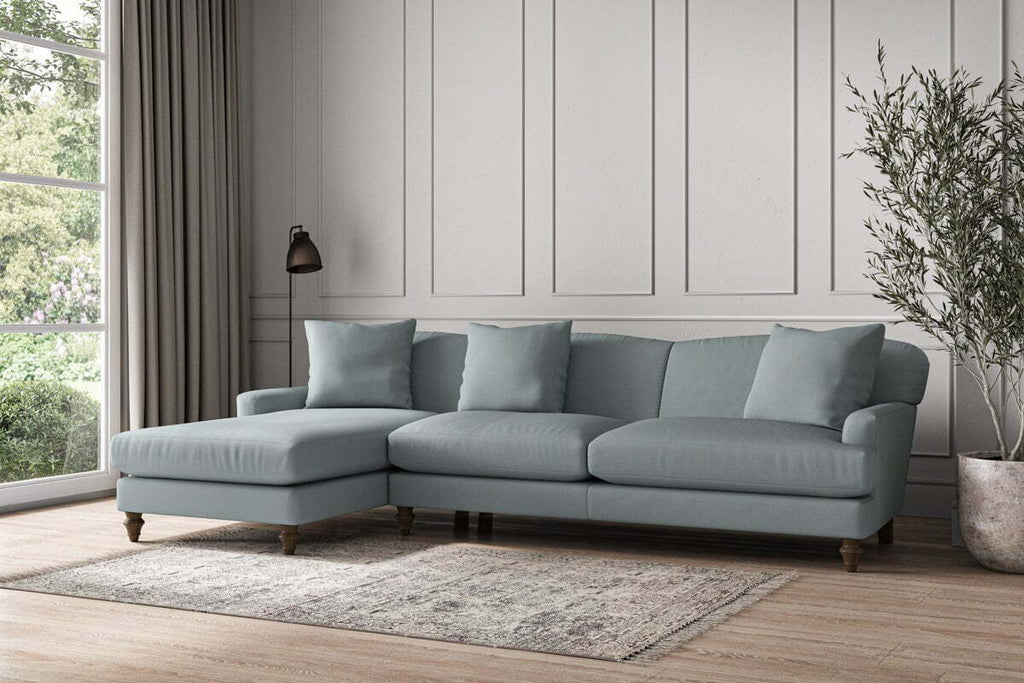 Deni Grand Left Hand Chaise Sofa - Recycled Cotton Horizon