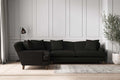 Deni Grand Left Hand Corner Sofa - Brera Linen Charcoal