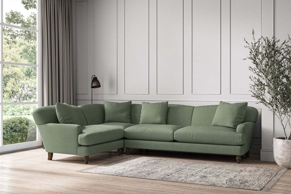 Deni Grand Left Hand Corner Sofa - Brera Linen Jade