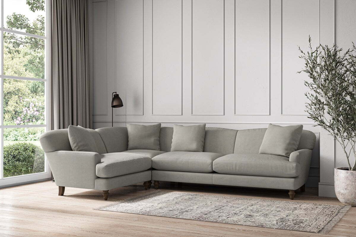 Deni Grand Left Hand Corner Sofa - Brera Linen Smoke