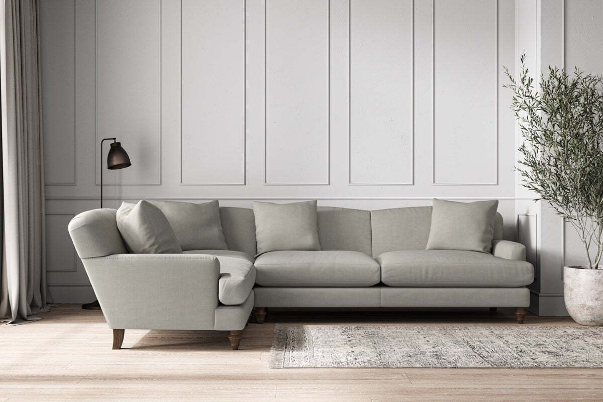 Deni Grand Left Hand Corner Sofa - Brera Linen Smoke