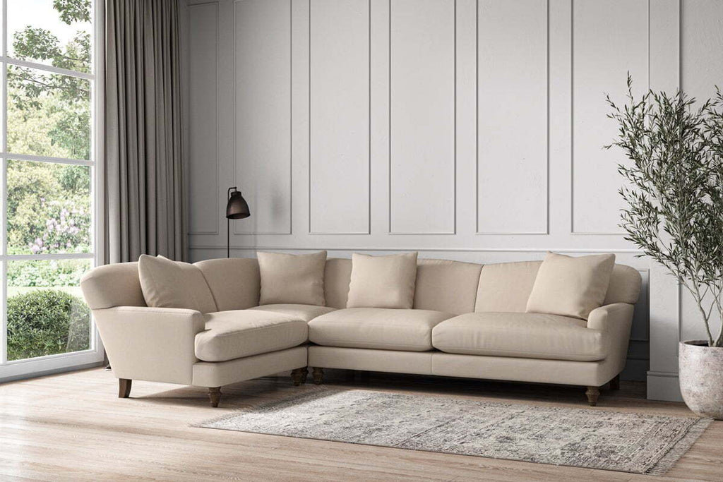 Deni Grand Left Hand Corner Sofa - Recycled Cotton Natural