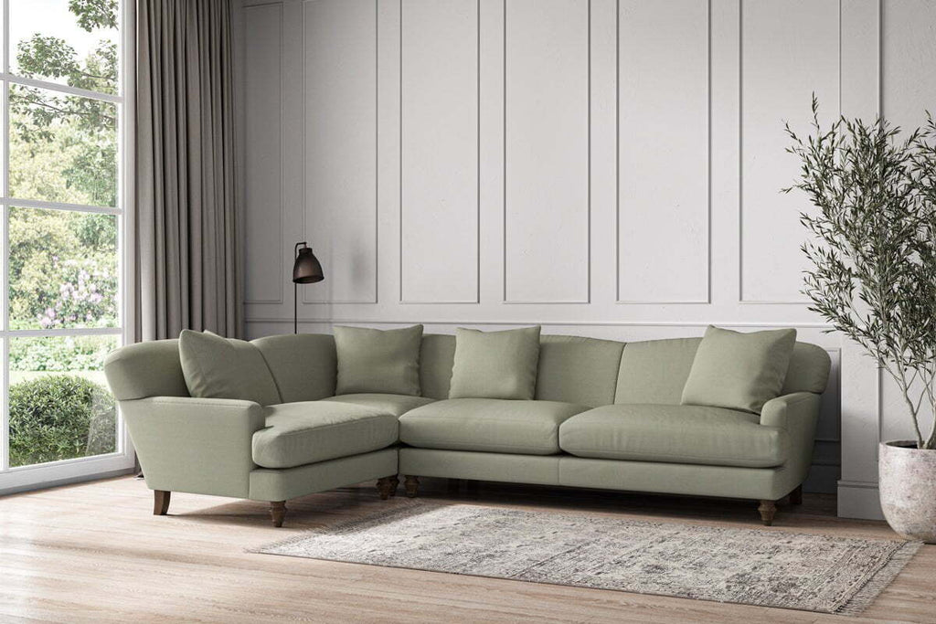 Deni Grand Left Hand Corner Sofa - Recycled Cotton Seaspray