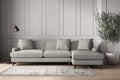 Deni Grand Right Hand Chaise Sofa - Brera Linen Smoke