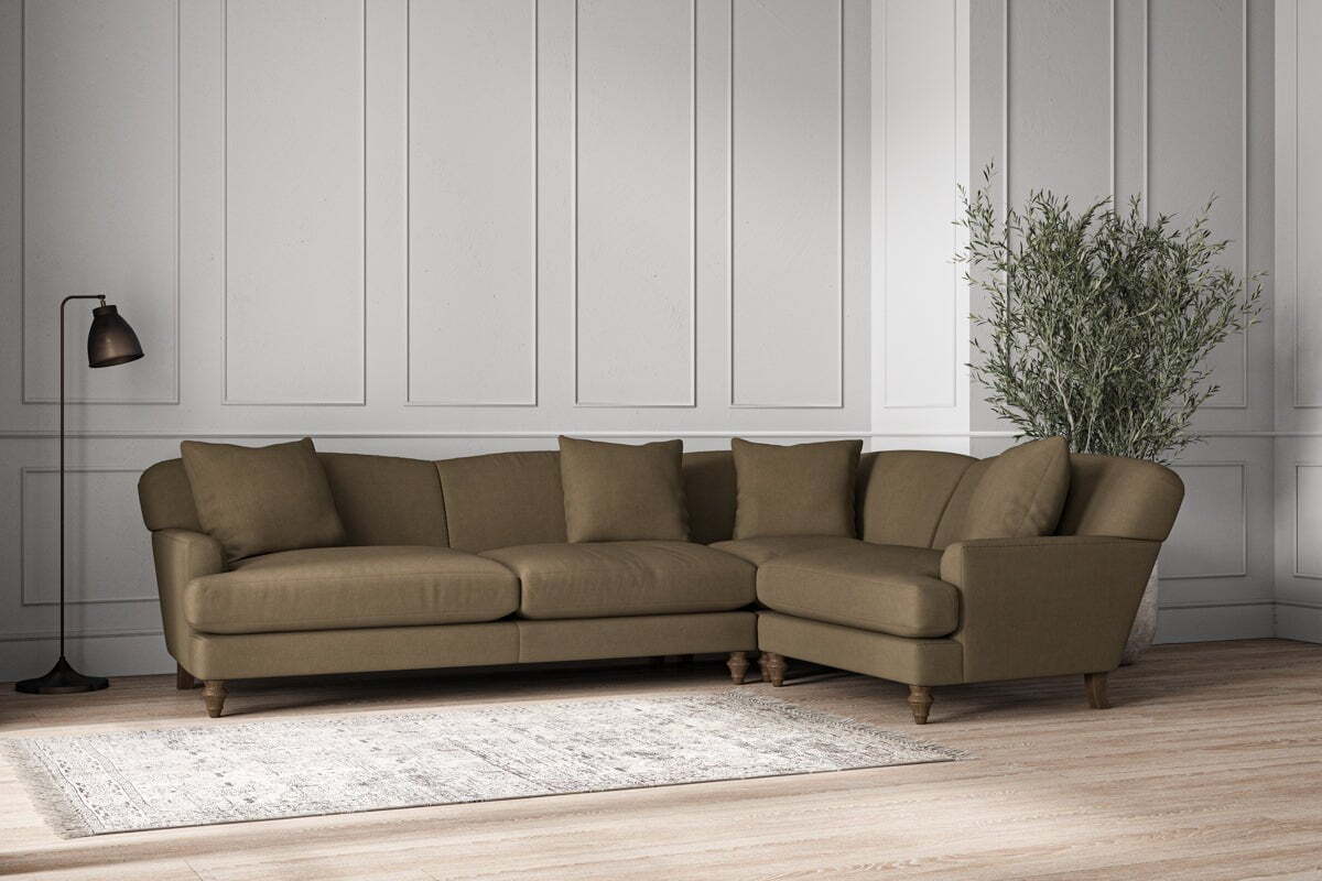 Deni Grand Right Hand Corner Sofa - Brera Linen Chestnut