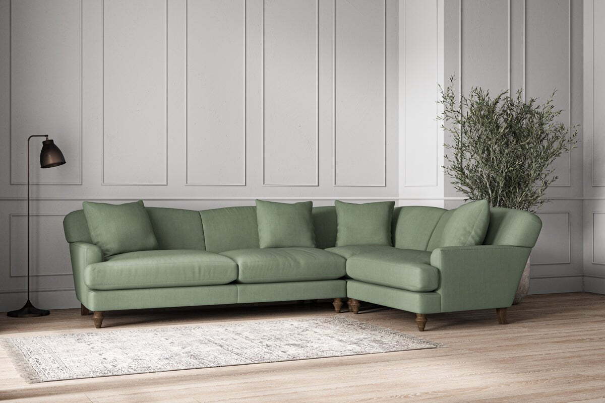 Deni Grand Right Hand Corner Sofa - Brera Linen Jade