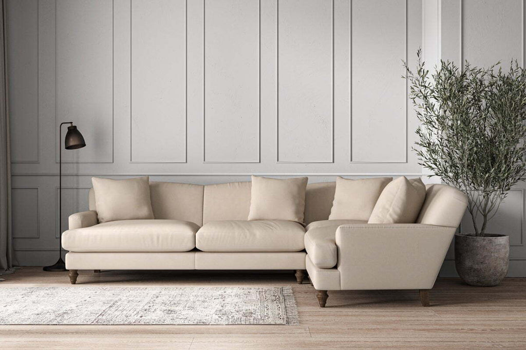 Deni Grand Right Hand Corner Sofa - Recycled Cotton Natural