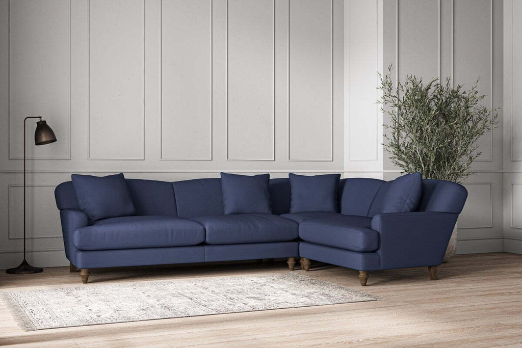 Deni Grand Right Hand Corner Sofa - Recycled Cotton Navy