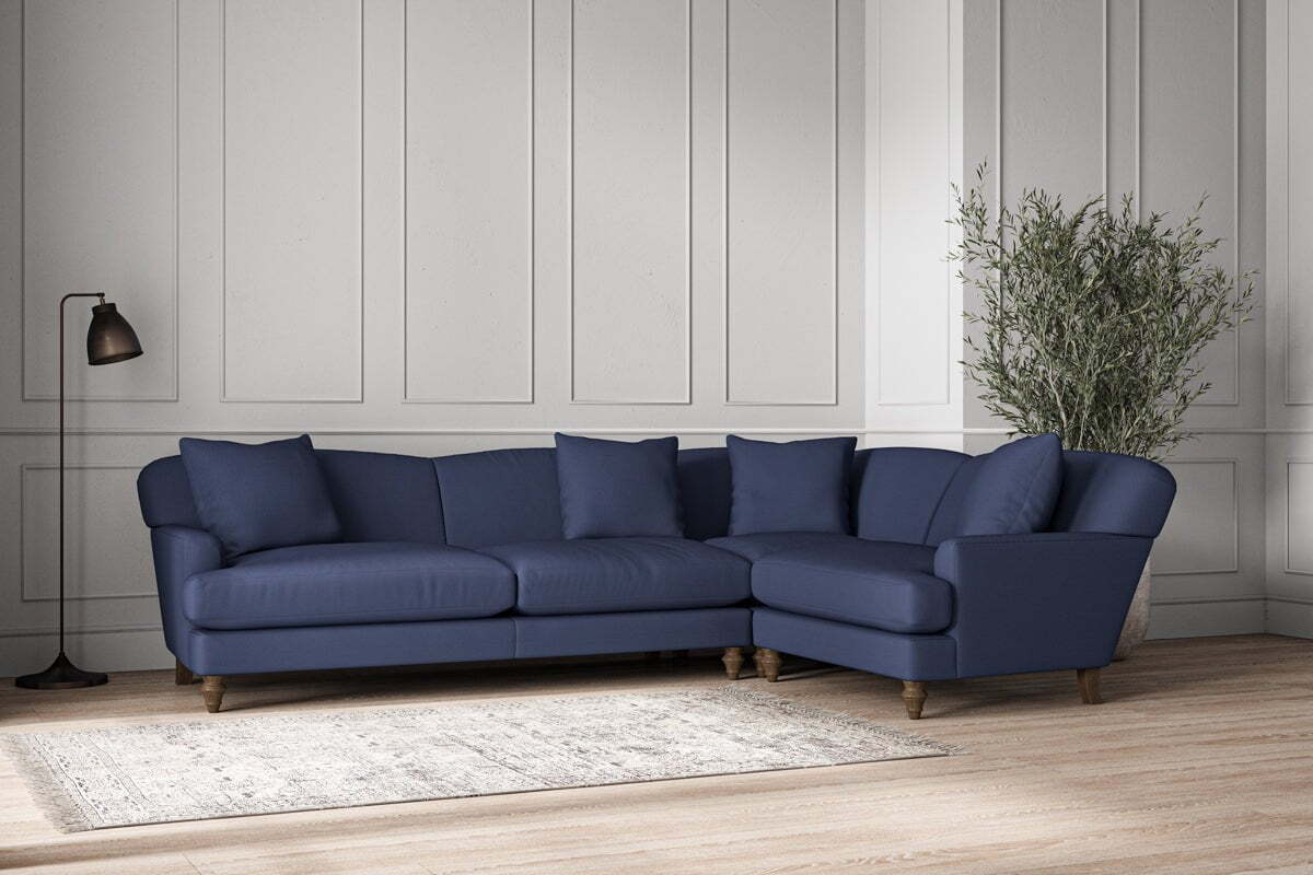 Deni Grand Right Hand Corner Sofa - Recycled Cotton Navy