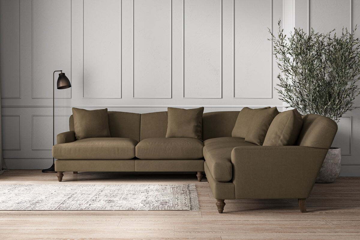 Deni Large Corner Sofa - Brera Linen Chestnut