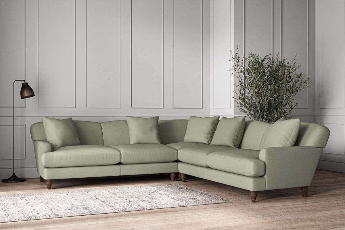 Deni Large Corner Sofa - Recycled Cotton Seaspray